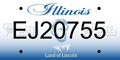 EJ20755 Illinois License Plate