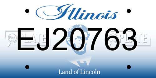 EJ20763 Illinois License Plate