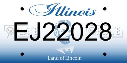 EJ22028 Illinois License Plate