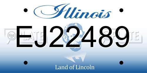 EJ22489 Illinois License Plate
