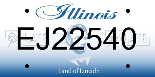EJ22540 Illinois License Plate