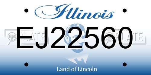 EJ22560 Illinois License Plate