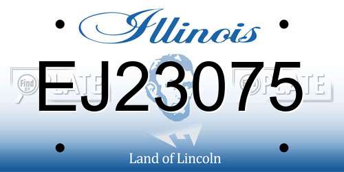 EJ23075 Illinois License Plate