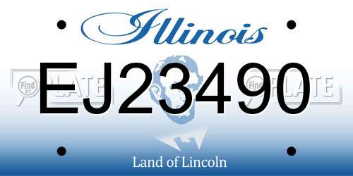 EJ23490 Illinois License Plate