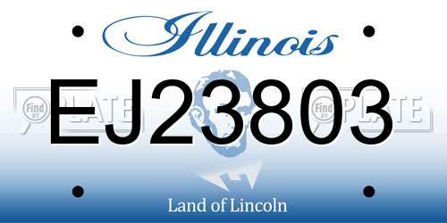 EJ23803 Illinois License Plate