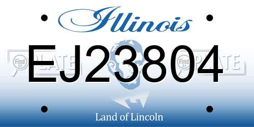 EJ23804 Illinois License Plate