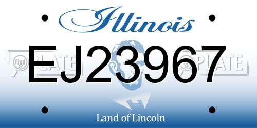 EJ23967 Illinois License Plate
