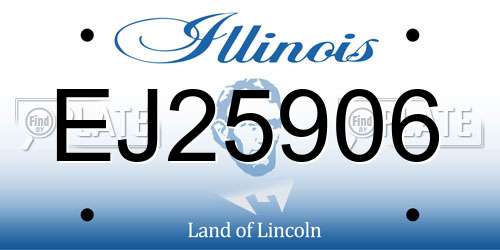 EJ25906 Illinois License Plate