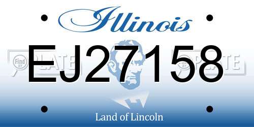 EJ27158 Illinois License Plate