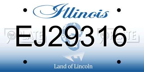 EJ29316 Illinois License Plate