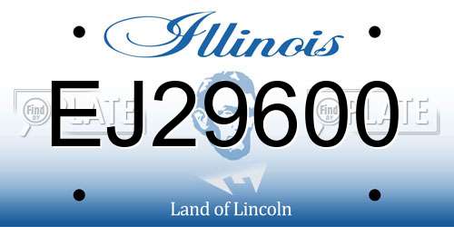 EJ29600 Illinois License Plate