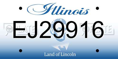 EJ29916 Illinois License Plate