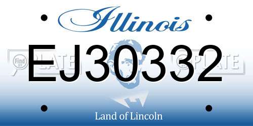 EJ30332 Illinois License Plate