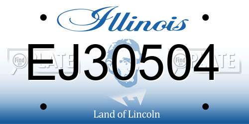 EJ30504 Illinois License Plate