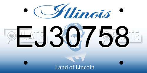 EJ30758 Illinois License Plate