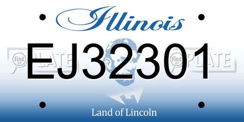 EJ32301 Illinois License Plate