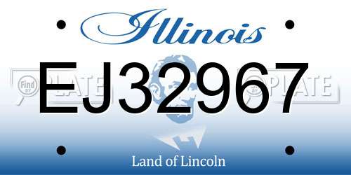 EJ32967 Illinois License Plate