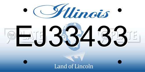 EJ33433 Illinois License Plate
