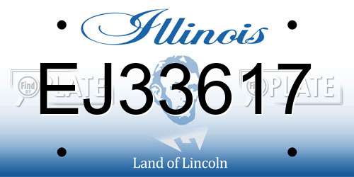 EJ33617 Illinois License Plate