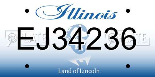 EJ34236 Illinois License Plate