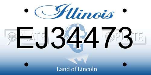 EJ34473 Illinois License Plate