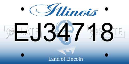 EJ34718 Illinois License Plate