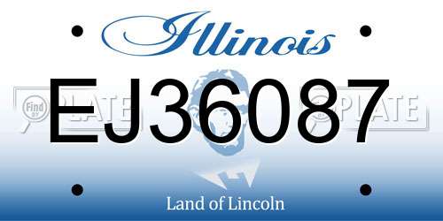 EJ36087 Illinois License Plate
