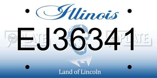 EJ36341 Illinois License Plate