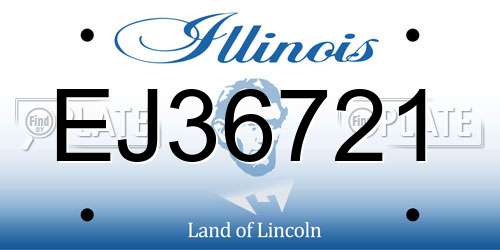 EJ36721 Illinois License Plate