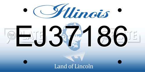 EJ37186 Illinois License Plate