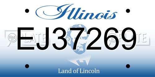 EJ37269 Illinois License Plate