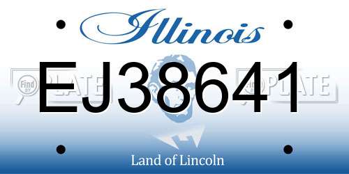 EJ38641 Illinois License Plate