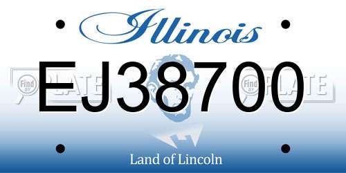 EJ38700 Illinois License Plate