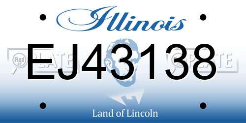 EJ43138 Illinois License Plate