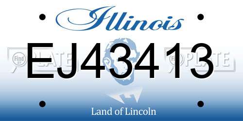 EJ43413 Illinois License Plate