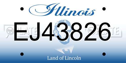 EJ43826 Illinois License Plate