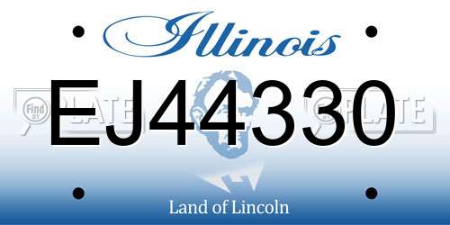 EJ44330 Illinois License Plate