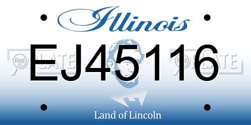 EJ45116 Illinois License Plate