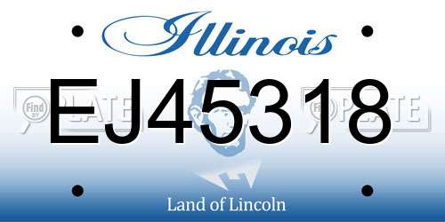 EJ45318 Illinois License Plate