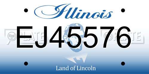 EJ45576 Illinois License Plate