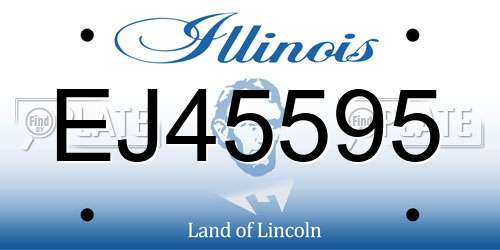 EJ45595 Illinois License Plate