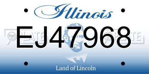 EJ47968 Illinois License Plate