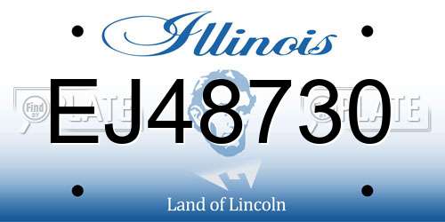 EJ48730 Illinois License Plate
