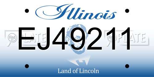 EJ49211 Illinois License Plate
