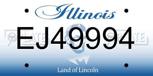 EJ49994 Illinois License Plate