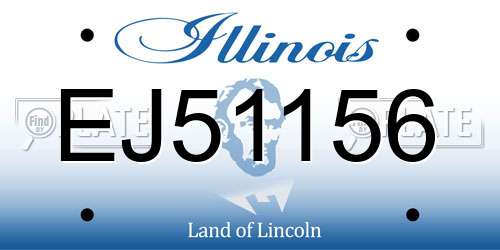 EJ51156 Illinois License Plate