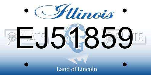 EJ51859 Illinois License Plate