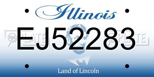 EJ52283 Illinois License Plate