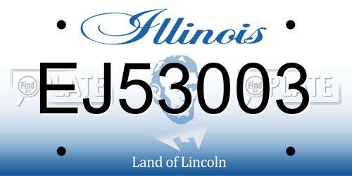 EJ53003 Illinois License Plate