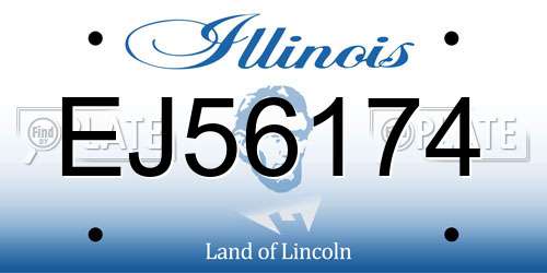 EJ56174 Illinois License Plate